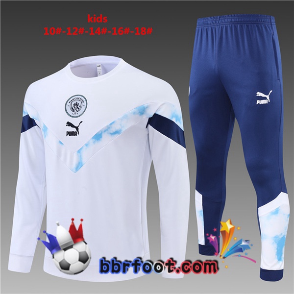 Survetement Foot Manchester City Enfant Blanc 2022/2023