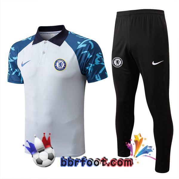 Polo Foot FC Chelsea + Pantalon Blanc 2022/2023