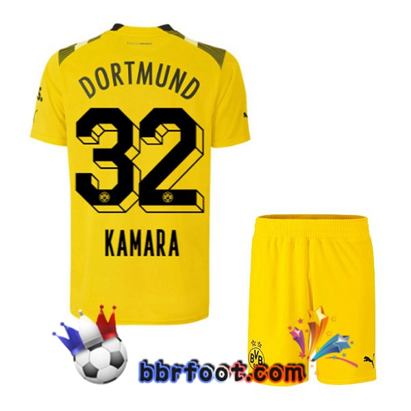 Maillot Foot Dortmund BVB (Kamara 32) Enfant CUP Jaune 2022/2023