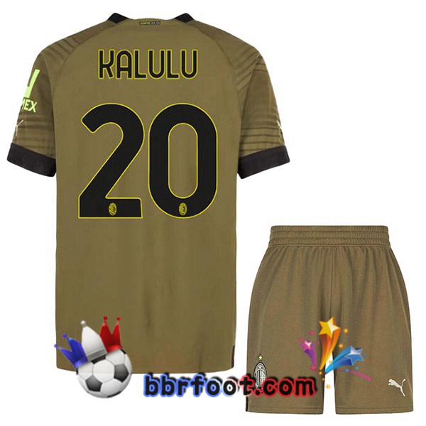 Maillot Foot AC Milan (KALULU 20) Enfant Third Marron 2022/2023