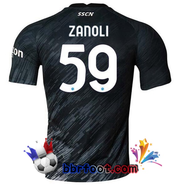Maillot Foot SSC Naples (Zanoli 59) Third Noir 2022/2023
