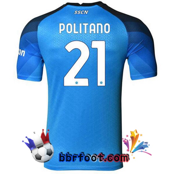 Maillot Foot SSC Naples (Politano 21) Domicile Bleu 2022/2023