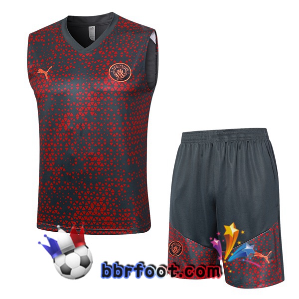 Gilet Foot Manchester City + Shorts Rouge Noir 2023/2024