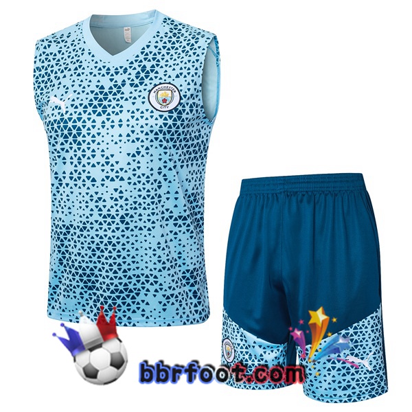 Gilet Foot Manchester City + Shorts Bleu 2023/2024