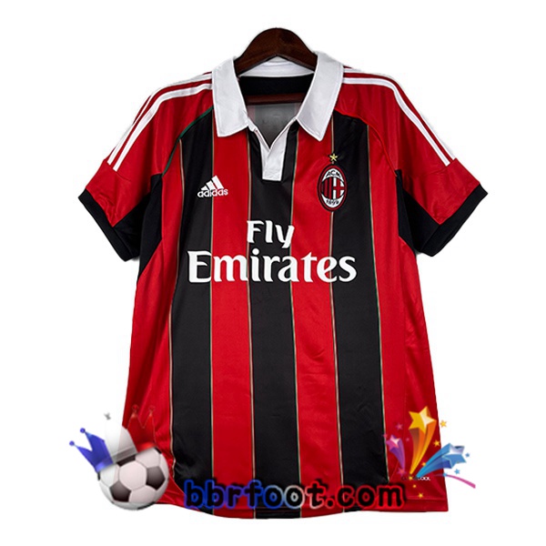 Maillot Foot AC Milan Retro Domicile Rouge Noir 2012-2013
