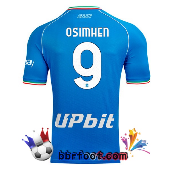Maillot Foot SSC Naples (Victor Osimhen 9) Domicile Bleu 2023/2024