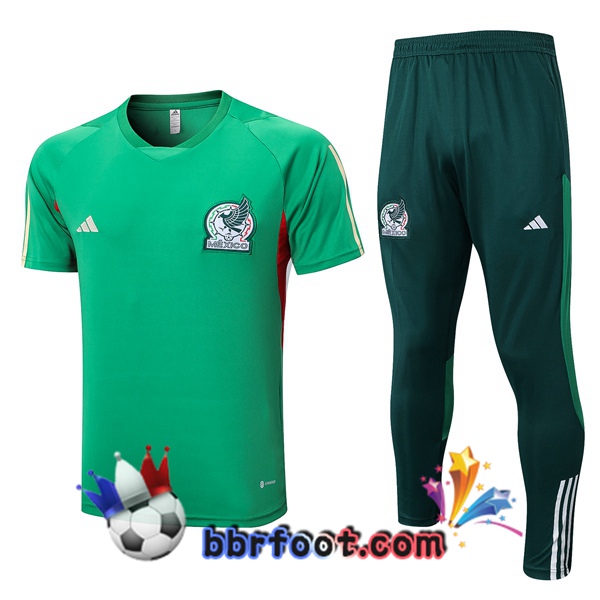 Training T-Shirts Mexique + Pantalon Vert 2023/2024