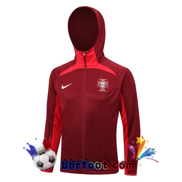 Veste A Capuche Portugal Rouge 2023/2024