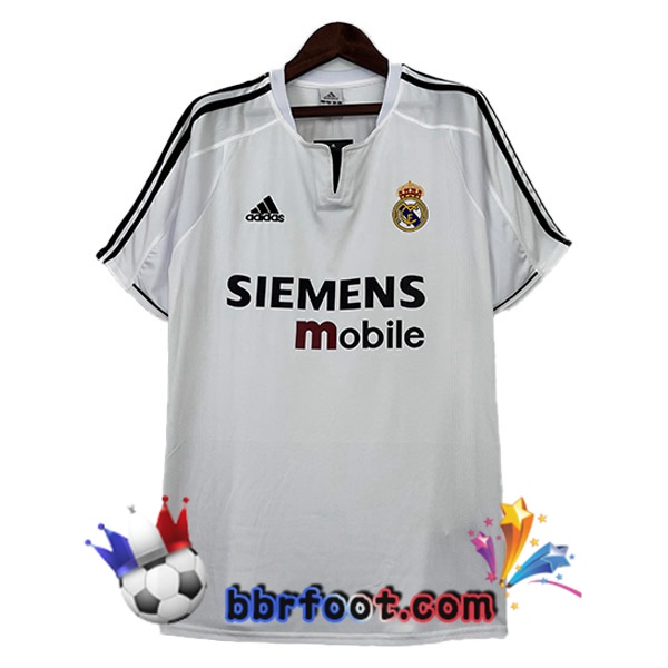 Maillot Foot Real Madrid Retro Domicile Blanc 2003-2004