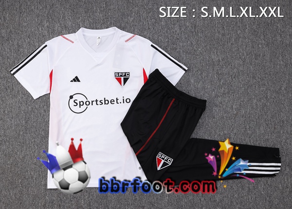 Training T-Shirts Sao Paulo FC + Pantalon Blanc 2023/2024