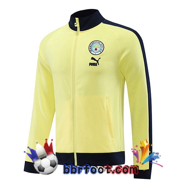 Veste Foot Manchester City Jaune 2023/2024 Veste Foot Manchester City Jaune 2023/2024