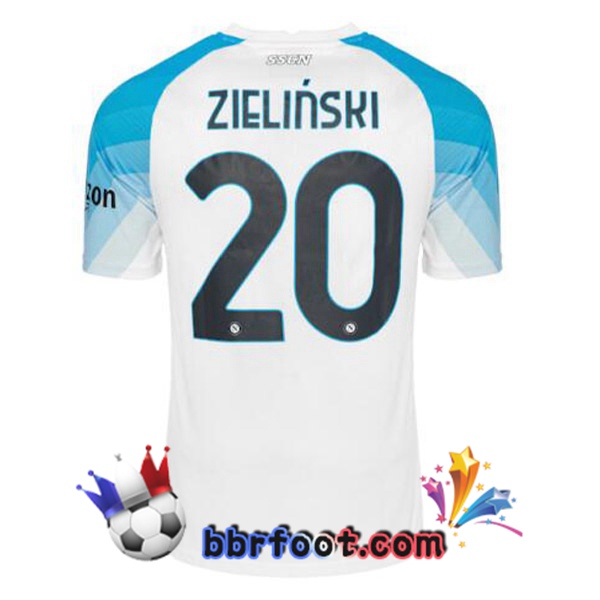 Maillot Foot SSC Naples (Zielinski 20) Face Game Bleu Blanc 2022/2023