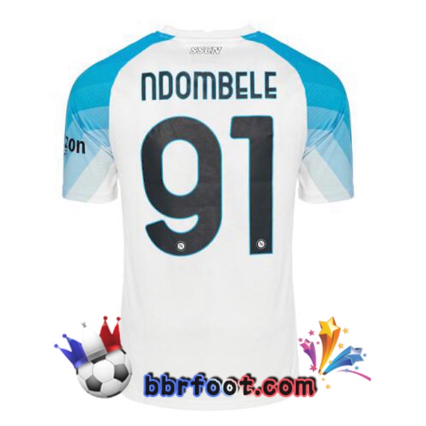 Maillot Foot SSC Naples (Ndombele 91) Face Game Bleu Blanc 2022/2023