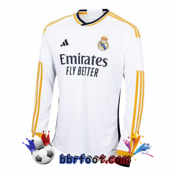 Maillot Foot Real Madrid Domicile Manche longue Blanc 2023/2024