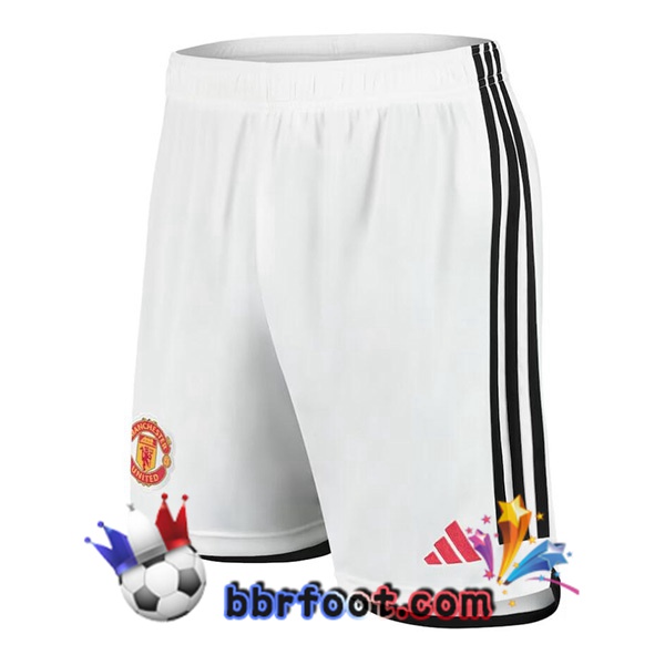 Short Foot Manchester United Domicile Blanc 2023/2024