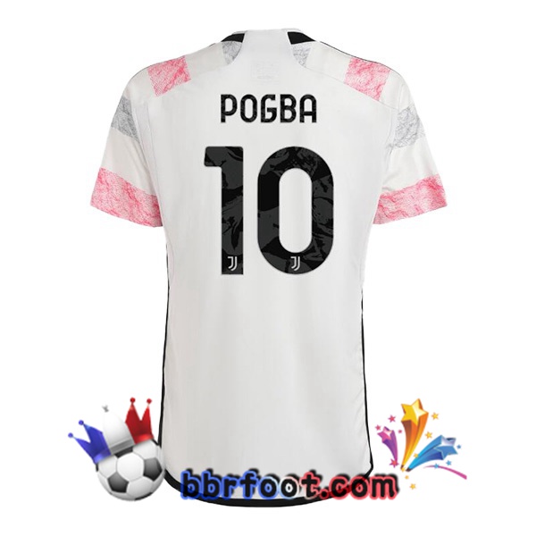 Maillot Foot Juventus (POGBA 10) Exterieur Blanc 2023/2024