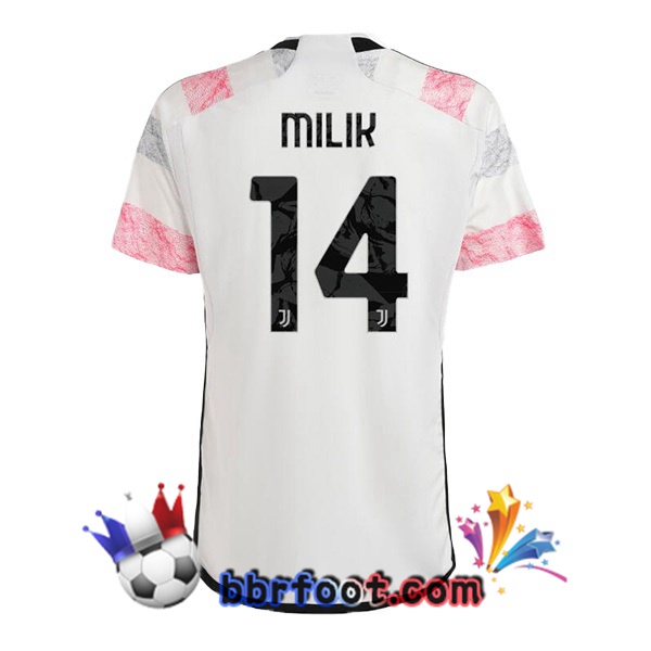 Maillot Foot Juventus (MILIK 14) Exterieur Blanc 2023/2024