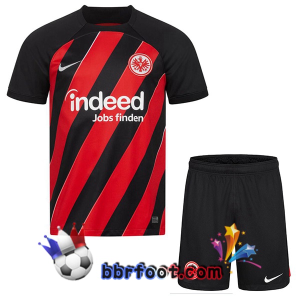 Maillot Foot Eintracht Frankfurt Enfant Domicile Noir Rouge 2023/2024