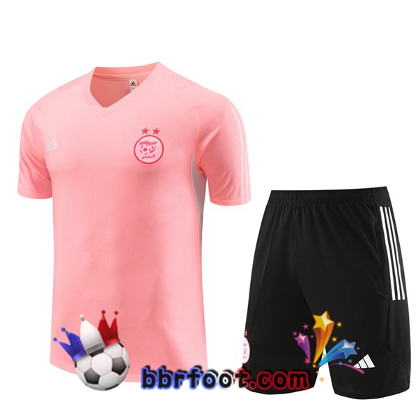 Ensemble Training T-Shirts Algerie + Shorts Rose 2023/2024