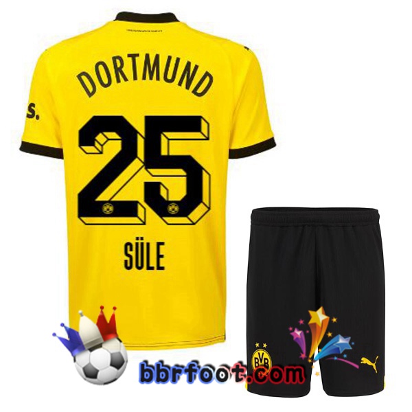 Maillot Foot Dortmund BVB (Süle 25) Enfant Domicile Jaune Noir 2023/2024