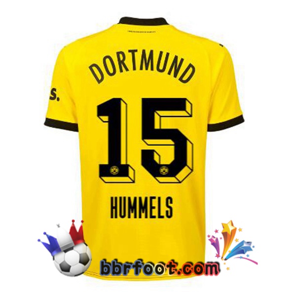 Maillot Foot Dortmund BVB (Hummels 15) Domicile Jaune Noir 2023/2024