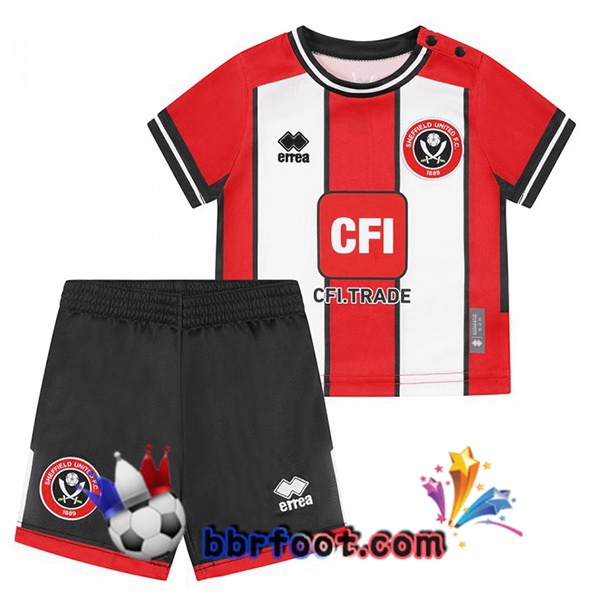 Maillot Foot Sheffield United Enfant Domicile Rouge Blanc 2023/2024
