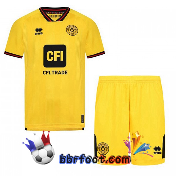Maillot Foot Sheffield United Enfant Exterieur Jaune 2023/2024