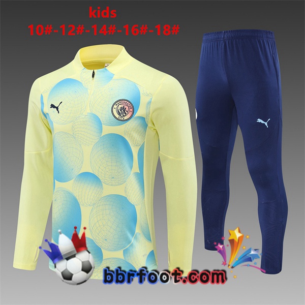 Survetement Foot Manchester City Enfant Jaune 2024/2025