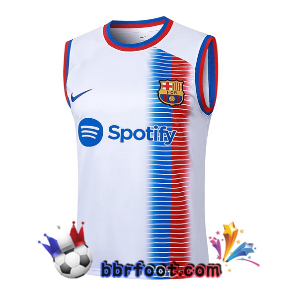 Gilet Foot FC Barcelone Blanc 2024/2025 Gilet Foot FC Barcelone Blanc 2024/2025