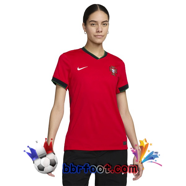 Maillots Equipe De Portugal Femme Domicile Rouge 2024/2025 Maillots Equipe De Portugal Femme Domicile Rouge 2024/2025