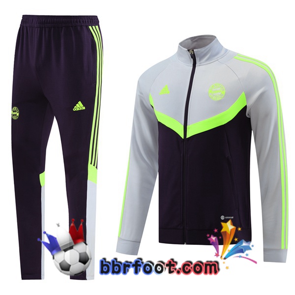 Survetement Foot - Veste Bayern Munich Gris Noir 2024/2025