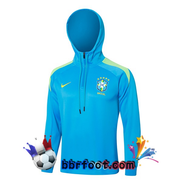 Sweat A Capuche Bresil Bleu 2024/2025