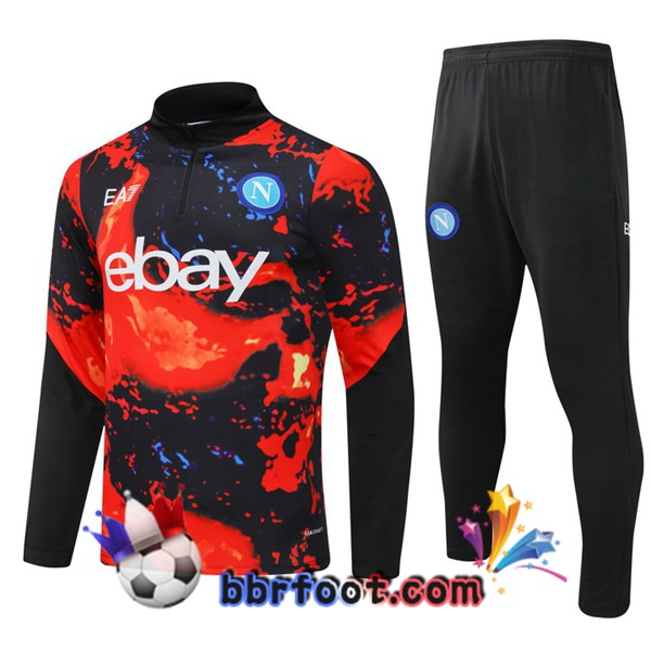 Survetement Foot SSC Naples Rouge Noir 2024/2025