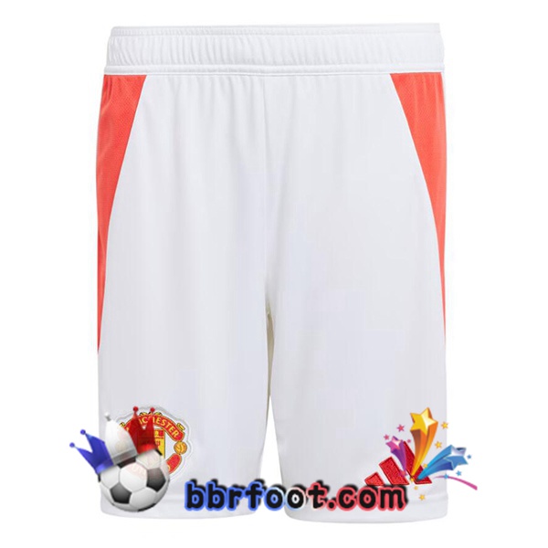 Short Foot Manchester United Domicile Blanc 2024/2025