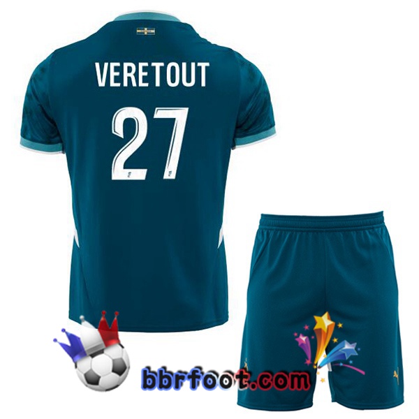 Maillot Foot Marseille OM (VERETOUT 27) Enfant Exterieur Bleu 2024/2025 Maillot Foot Marseille OM (VERETOUT 27) Enfant Exterieur Bleu 2024/2025