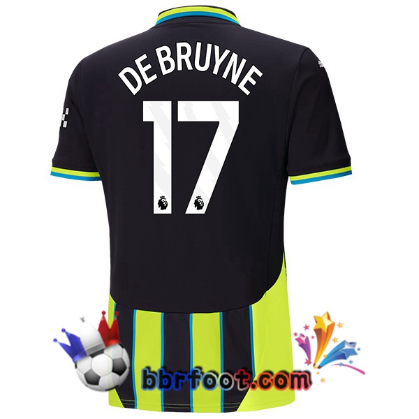 Maillot Foot Manchester City (Kevin De Bruyne 17) Exterieur Vert Noir 2024/2025