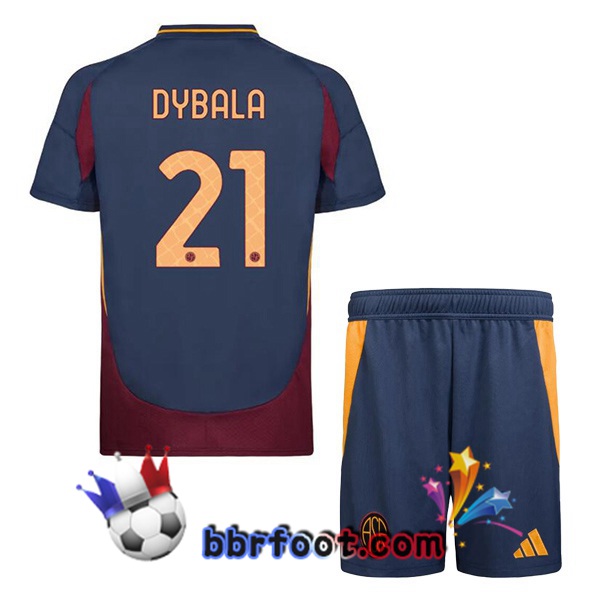 Maillot Foot AS Roma (DYBALA 21) Enfant Third Bleu Royal 2024/2025 Maillot Foot AS Roma (DYBALA 21) Enfant Third Bleu Royal 2024/2025