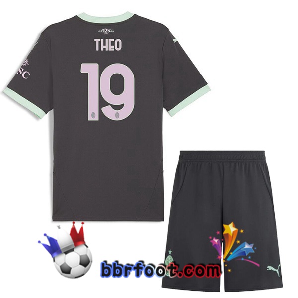 Maillot Foot AC Milan (THEO 19) Enfant Third Noir 2024/2025