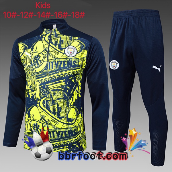 Survetement Foot Manchester City Enfant Vert Bleu Royal 2025/2026