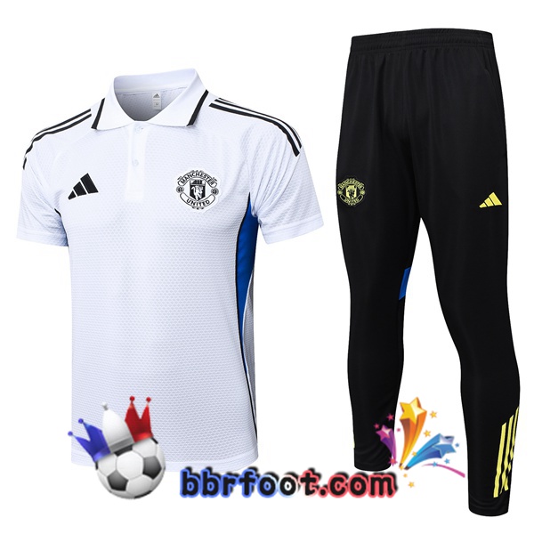 Polo Foot Manchester United + Pantalon Blanc 2025/2026 Polo Foot Manchester United + Pantalon Blanc 2025/2026