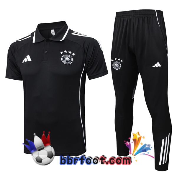 Polo Foot Allemagne + Pantalon Noir 2025/2026 Polo Foot Allemagne + Pantalon Noir 2025/2026