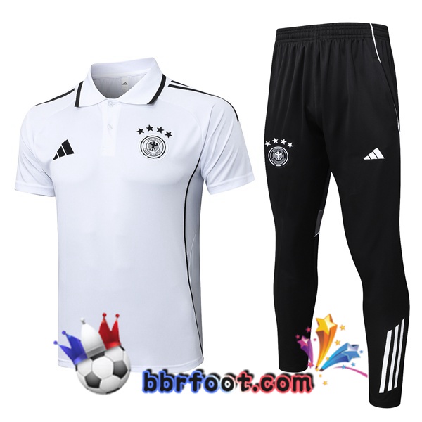 Polo Foot Allemagne + Pantalon Blanc 2025/2026 Polo Foot Allemagne + Pantalon Blanc 2025/2026