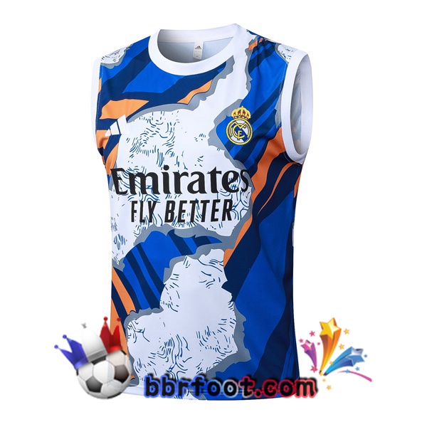 Gilet Foot Real Madrid Bleu Blanc 2025/2026 Gilet Foot Real Madrid Bleu Blanc 2025/2026