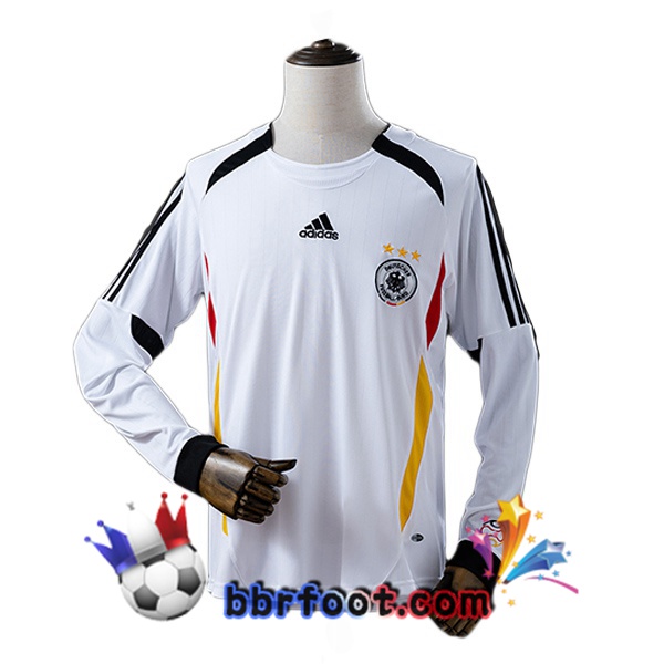Maillot Foot Allemagne Retro Domicile Manche Longue Blanc 2006 Maillot Foot Allemagne Retro Domicile Manche Longue Blanc 2006