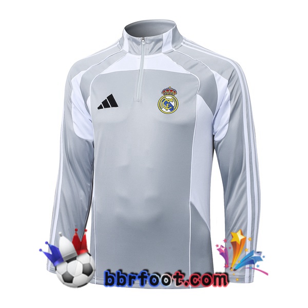 Sweatshirts Homme Real Madrid Gris 2025/2026 Sweatshirts Homme Real Madrid Gris 2025/2026