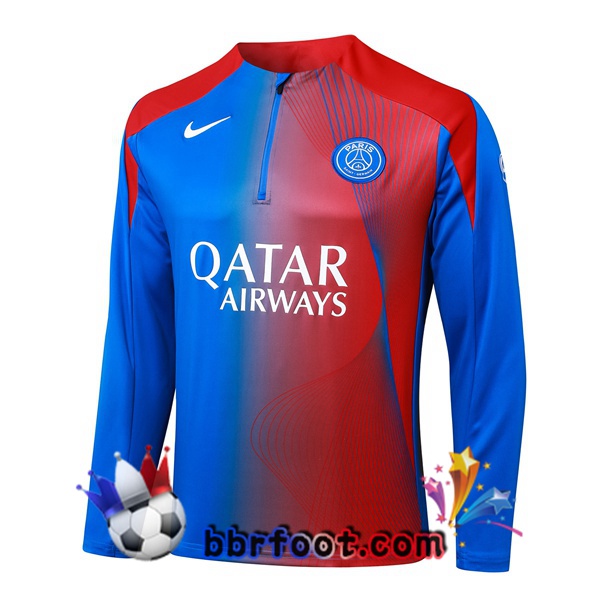 Sweatshirts Homme Paris PSG Bleu Rouge 2025/2026 Sweatshirts Homme Paris PSG Bleu Rouge 2025/2026