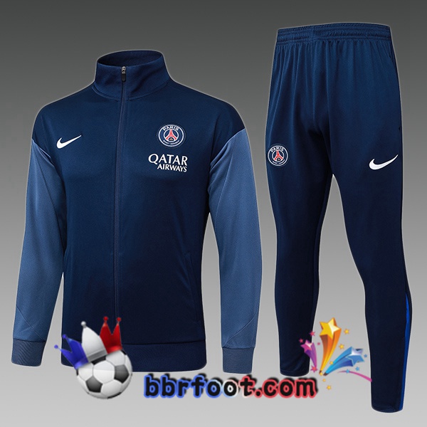Survetement Foot Paris PSG Enfant Bleu Royal 2025/2026 Survetement Foot Paris PSG Enfant Bleu Royal 2025/2026