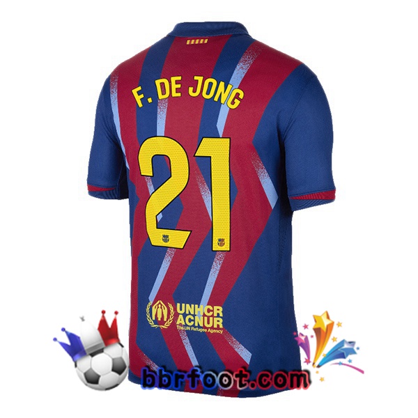 Maillot Foot FC Barcelone (F. DE JONG 21) Quatrieme Bleu Rouge 2025/2026 Maillot Foot FC Barcelone (F. DE JONG 21) Quatrieme Bleu Rouge 2025/2026