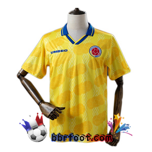 Maillot Foot Colombie Retro Domicile Jaune 1994 Maillot Foot Colombie Retro Domicile Jaune 1994