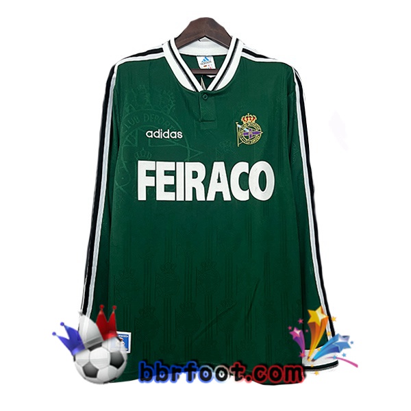Maillot Foot Deportivo de La Coruna Retro Exterieur Manche Longue Vert 1999-2000 Maillot Foot Deportivo de La Coruna Retro Exterieur Manche Longue Vert 1999-2000